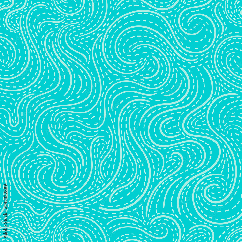 Turquoise wavy seamless pattern
