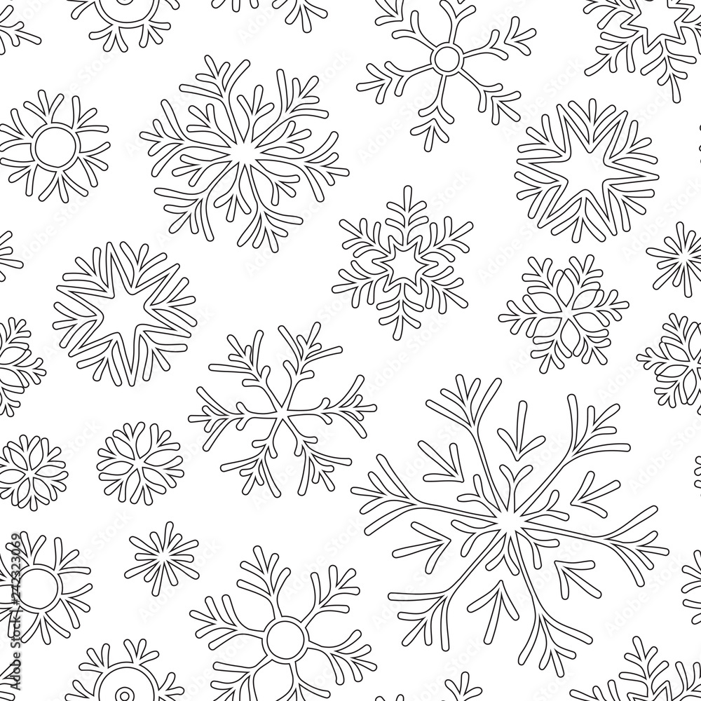 Fototapeta premium Christmas pattern from snowflakes