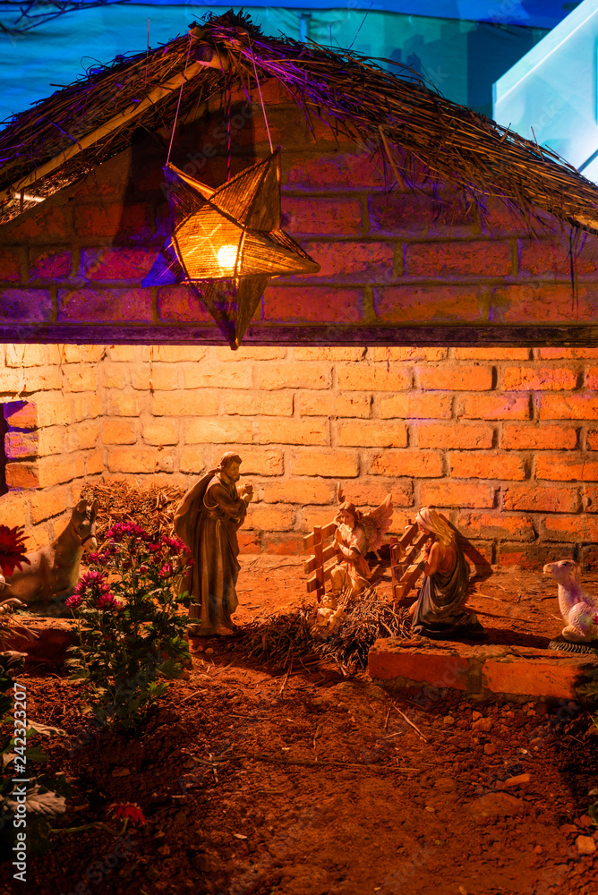 Rustic Christmas Cribs on display in Goa India Rustic Christmas Cribs on display in Goa India