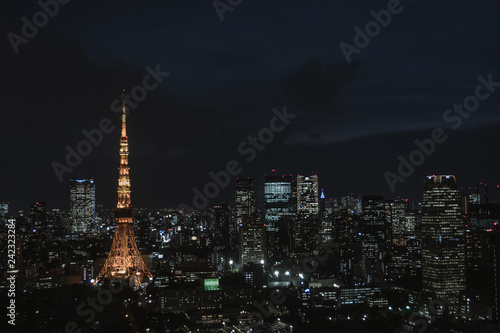 Architecture and building in tokyo cityscape japan at night.