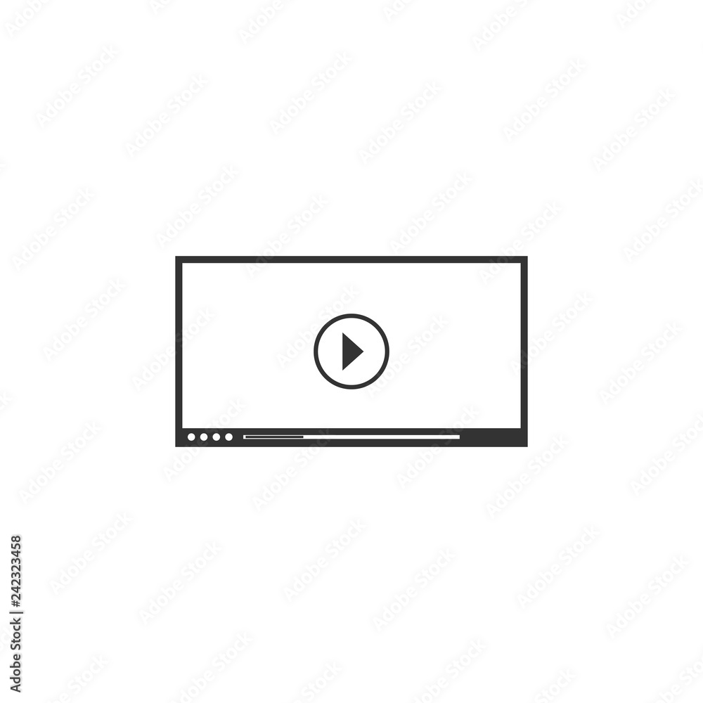 Video player for web icon flat Video player for web icon flat