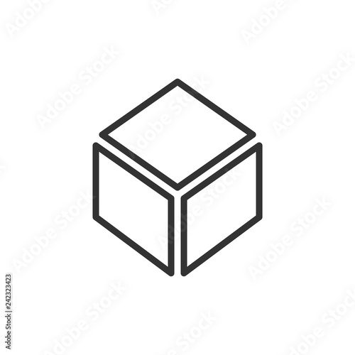Cube icon flat