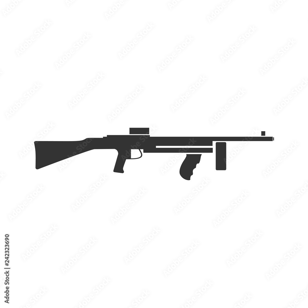 Automatic Rifle icon flat
