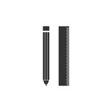 Pencil and ruler icon flat