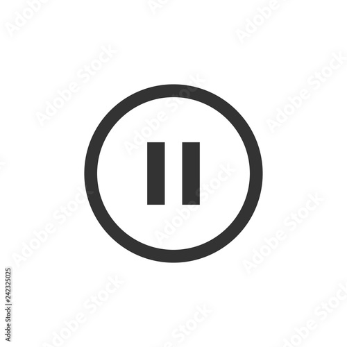 Pause button icon flat