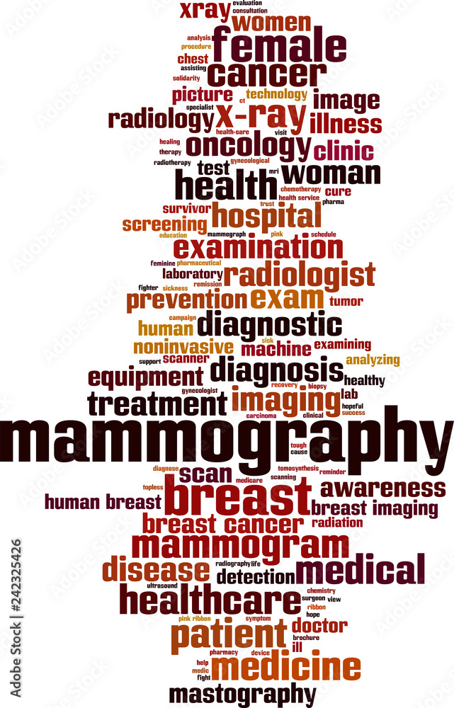 Obraz premium Mammography word cloud