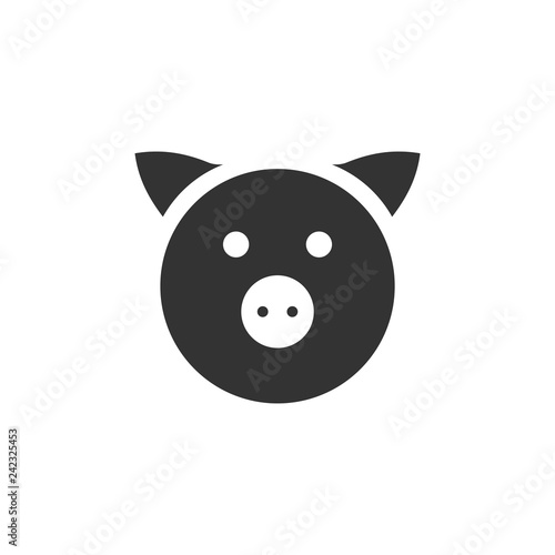 Pig icon flat