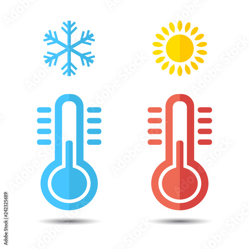 Hot and Cold Temperature Icon.