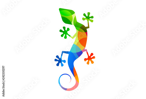 Obraz na plátne geko, geco, arrampicarsi,  silhouette, colorato, sagoma