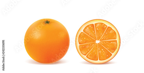 orange on white background