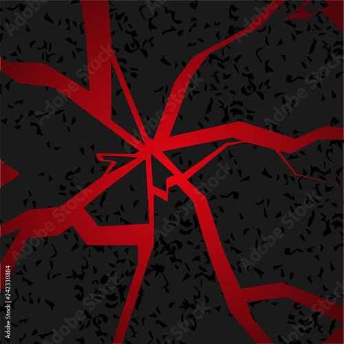Abstract background with cracked ground and lava. Vector