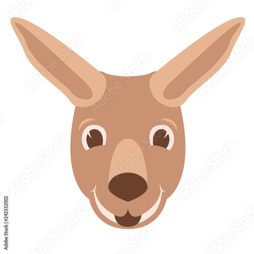  vector illustration ,  kangaroo , flat style , front side