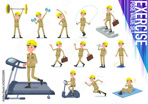 flat type helmet worker men_exercise