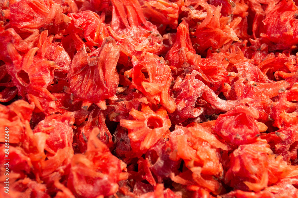 Background dried fruits, dried hibiscus flower Background dried fruits, dried hibiscus flower
