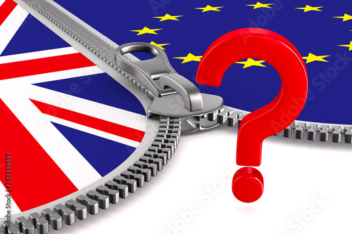 flag EU and  Great Britain ...