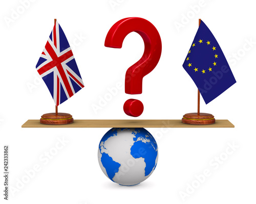 flag EU and  Great Britain ...