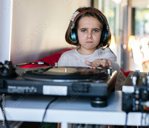 Little kids get a party with vinyl records