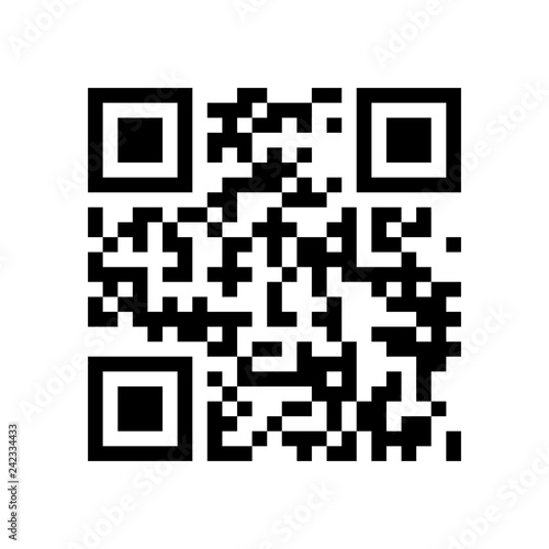 QR code. Abstract Vector modern bar code sample for smartphone scanning isolated on white background. Data encryption