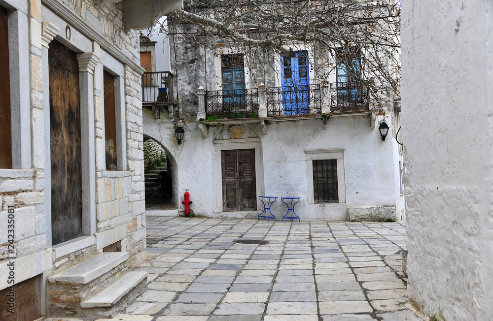 Old beautiful house in greek traditional village