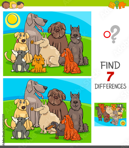 differences game with purebred dogs