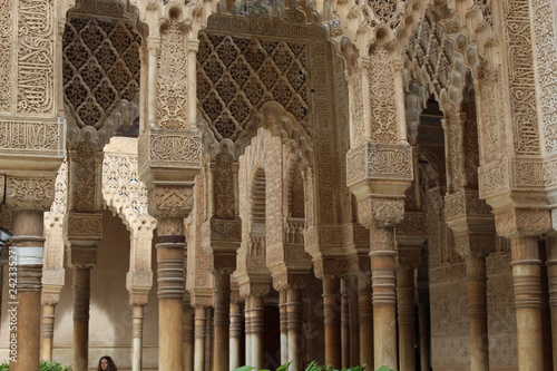 Fotografie Patio de los Leones (Patio of the Lions), Palacios Nazaries, Alhambra, Grenade