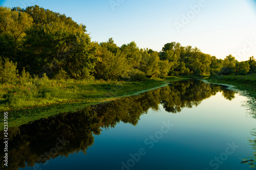 river  river drifts  trees  meadow  grasses  blue  sky  sunset  shadow  reflection  nature  observation  walk