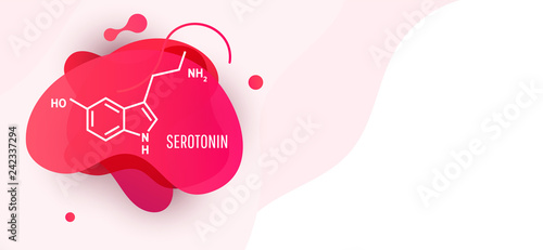 Serotonin hormone structural chemical formula 
