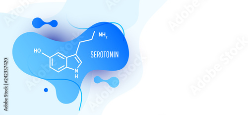 Serotonin hormone structural chemical formula 