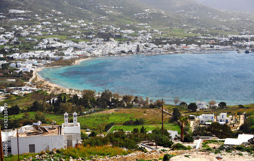 Panoramic view of Parikia old town, Paros photo