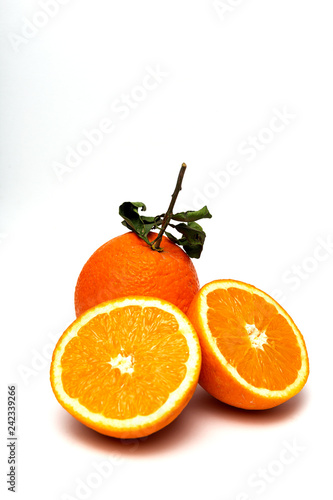 Fresh Oranges on white background
