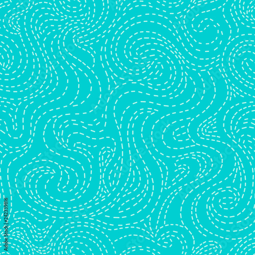 Turquoise wavy seamless pattern