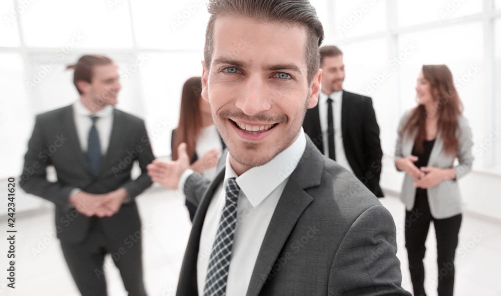 Portrait of a man with an open hand gesture Portrait of a man with an open hand gesture