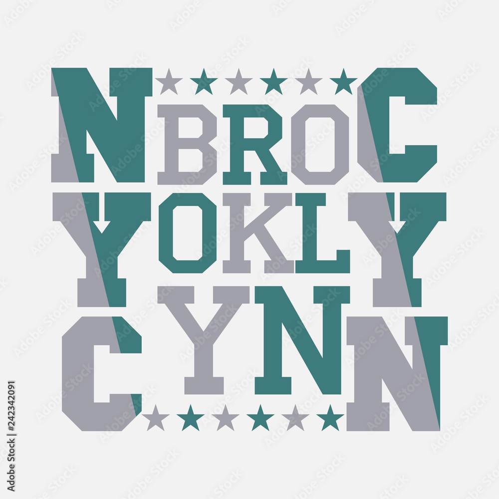 New York typography, t-shirt  Brooklyn, design graphic