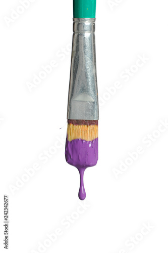 Brush dripping purple paint
