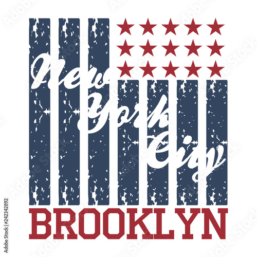 New York typography, t-shirt  Brooklyn, design graphic