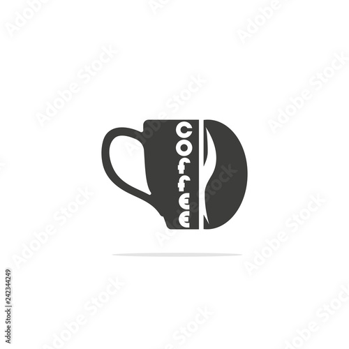 Monochrome vector illustration of a cup of coffee icons.