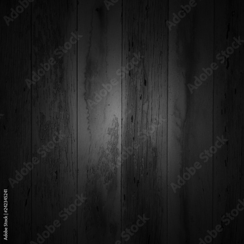 black and white old shabby vertical planks with stains  grunge  texture  background with vignetting 