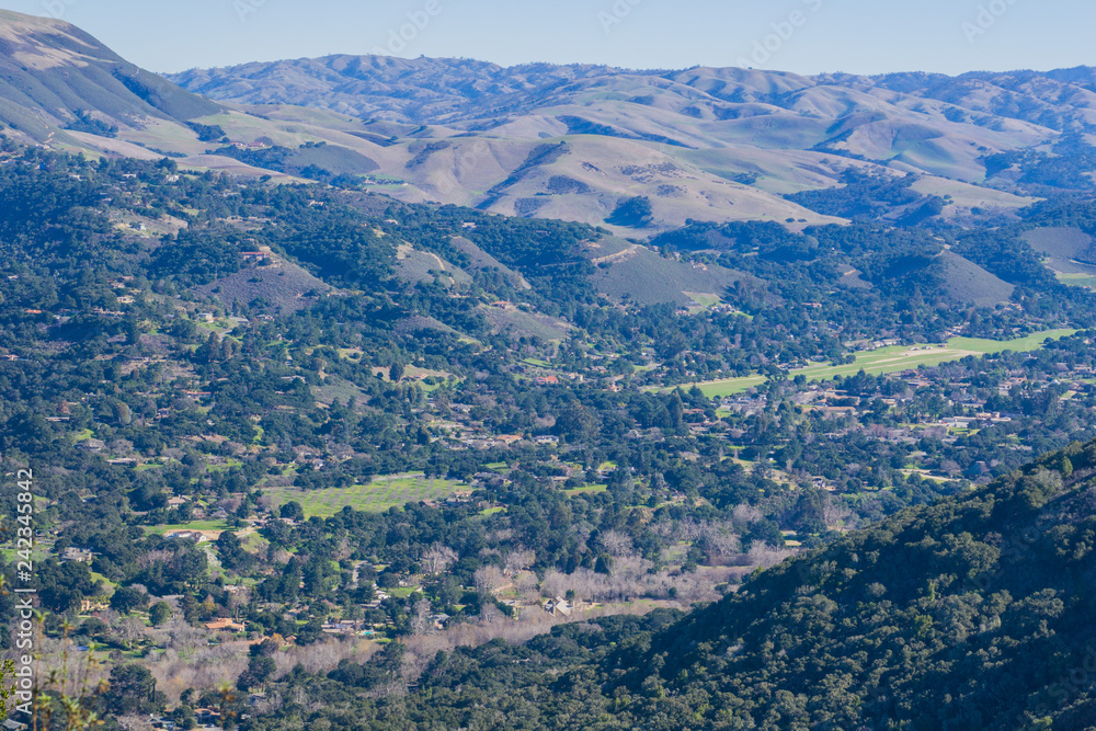 View towards Carmel Valley from Garland Ranch Regional Park, Monterey Peninsula, California