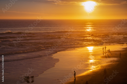 Sunset on the Pacific Ocean coastline  Santa Cruz  California