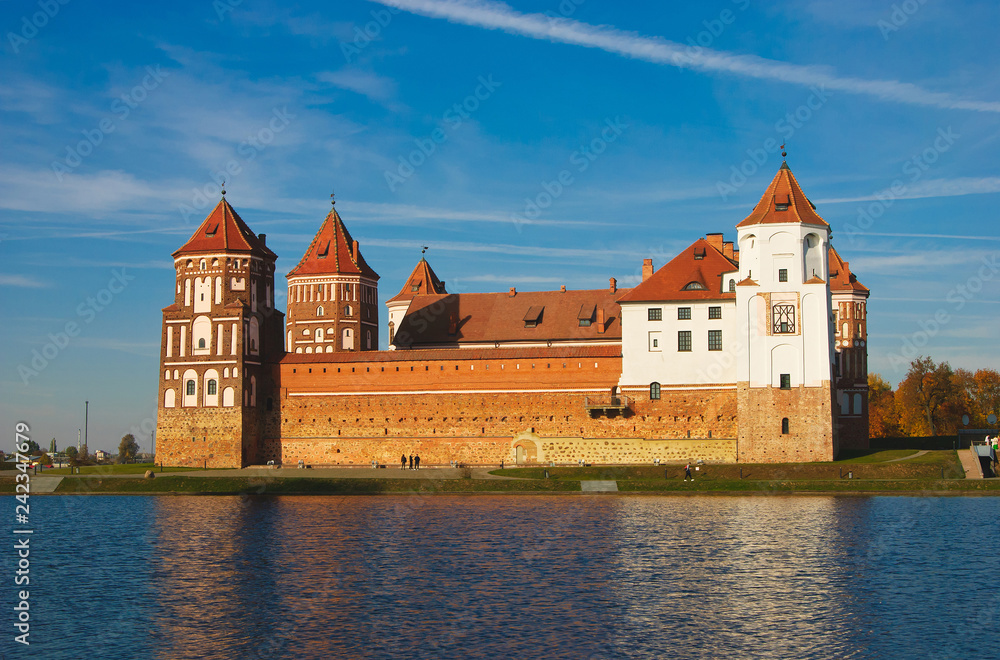 Belarus. Mir castle-stone structure, the main part of which was erected in the XVI—XVII centuries in the vicinity of the village of Mir. Monument of architecture. Belarus. Mir castle-stone structure, the main part of which was erected in the XVI—XVII centuries in the vicinity of the village of Mir. Monument of architecture.
