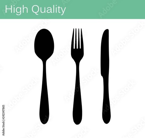 Spoon, Knife and Fork Icon Vector. Food, dining, bar, cafe, hotel, eating concept.