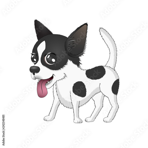 Fototapeta Naklejka Na Ścianę i Meble -  Dog Chihuahua vector isolated on white background. Perfect for animated video.
