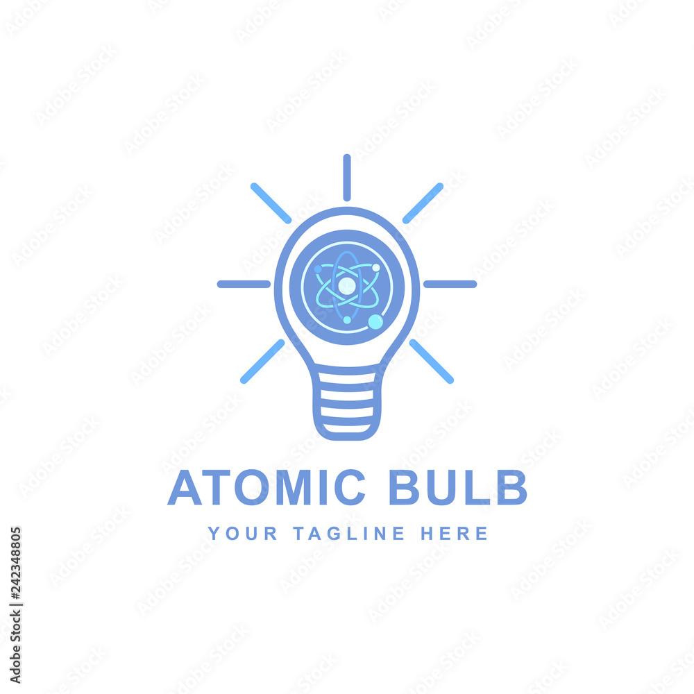 atomic logo design, electron particles