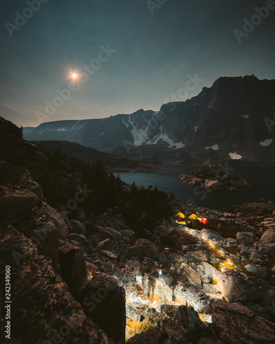 camping in the mountains