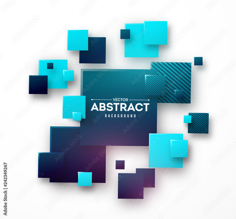 Abstract background with 3d cubes and squares vector illustration Abstract background with 3d cubes and squares vector illustration