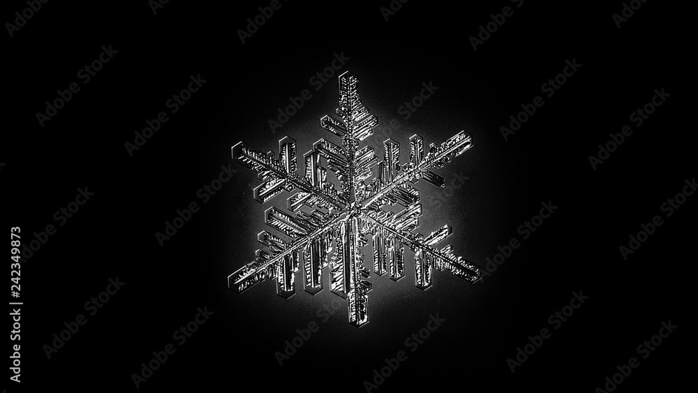 Beautiful snow flake on a light blue background close up Beautiful snow flake on a light blue background close up