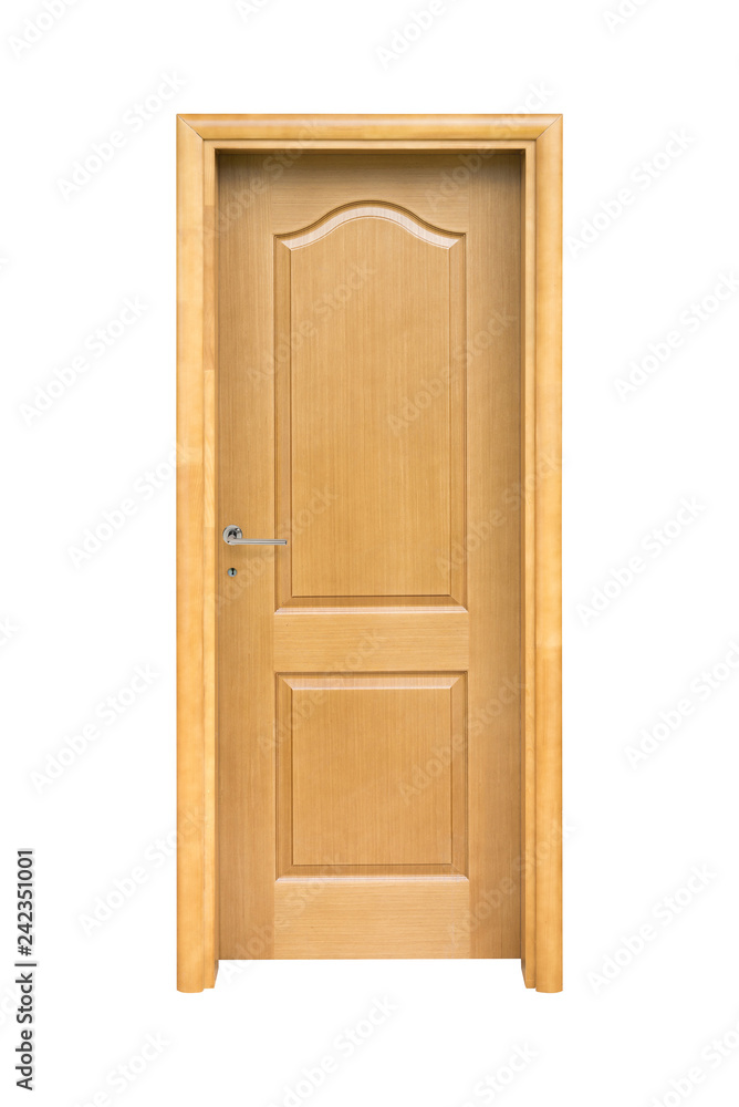 Simple wooden door isolated on white Simple wooden door isolated on white