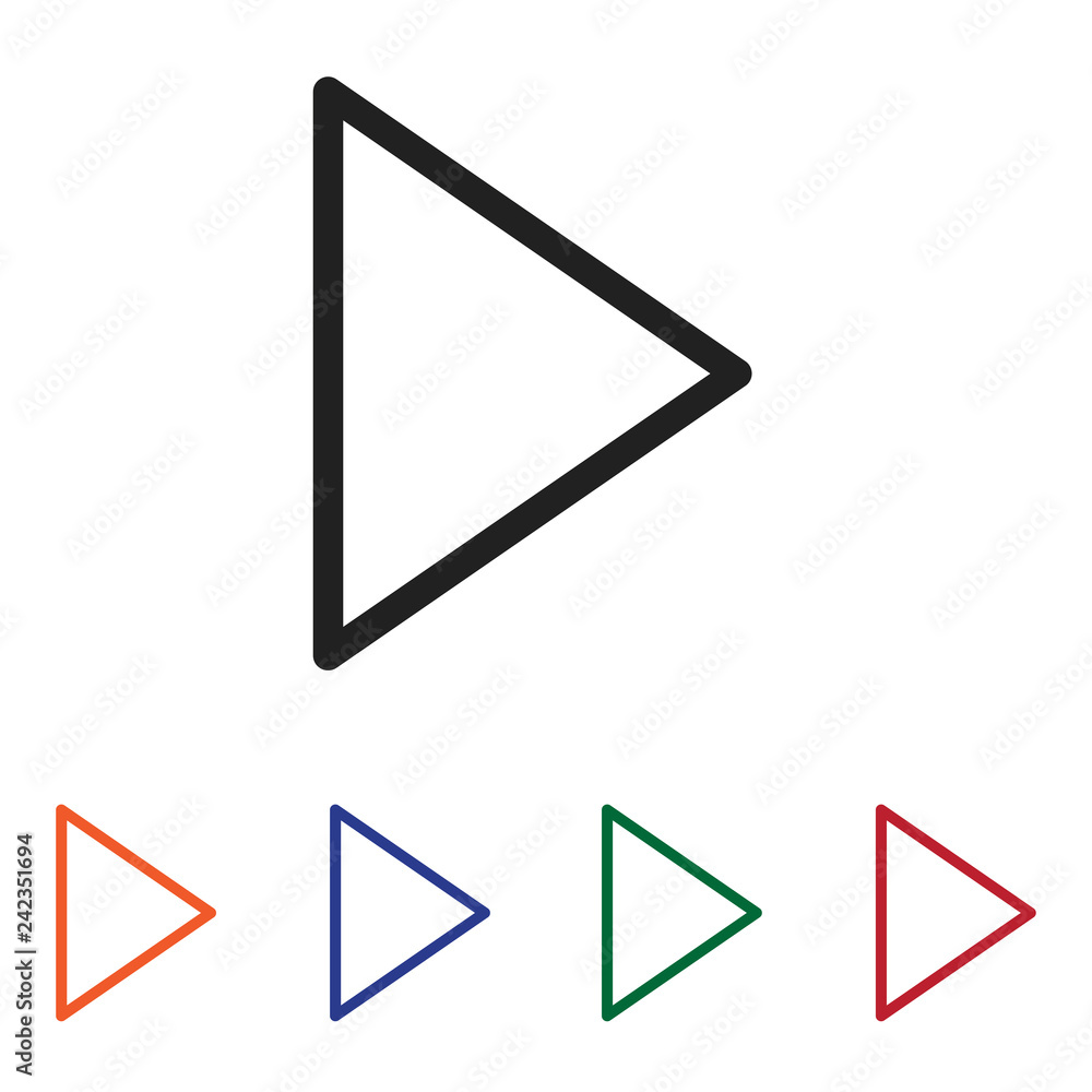 Outline Play button icon vector isolated on white background. Modern, linear vector sign for mobile app and web design. Outline Play button icon vector isolated on white background. Modern, linear vector sign for mobile app and web design.