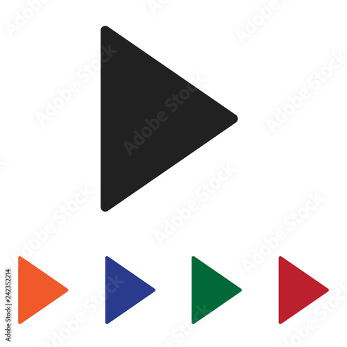 Free Download Filled Play button icon vector isolated on white background. Modern symbol in trendy flat style for mobile app and web design. - GFXLoad