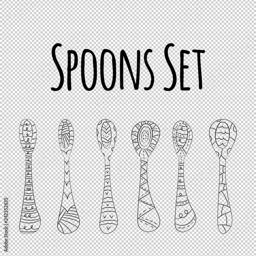 Vector set of dishes in Scandinavian style.